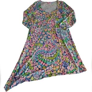 Lilly Pulitzer Medium Ariana Gypsy Jungle Asymmetrical Hem Quarter Sleeve Dress